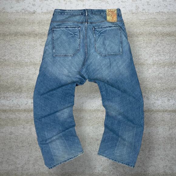 Vintage Skater Wide Leg Jeans MFG Girbaud Light Wash Baggy Denim Y2K - Picture 1 of 6